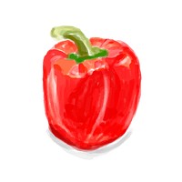 Hand drawn pepper watercolor style