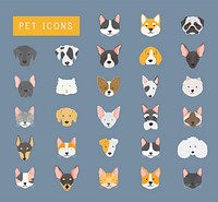 Cats and dogs icon collection
