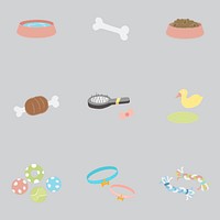 Illustration set of pet related things