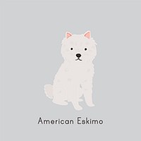 Cute illustration of an american eskimo dog