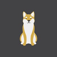 Cute illustration of a shiba inu dog