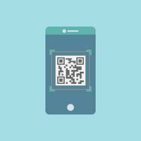 QR code graphic on the mobile phone