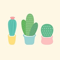 Three small cacti vector