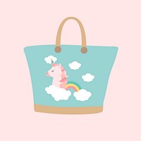 Simple illustration of a unicorn bag