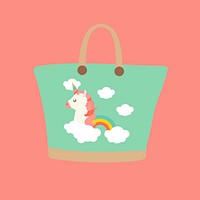 Simple illustration of a unicorn bag