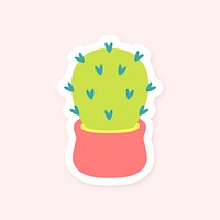 Cute cactus in pot sticker