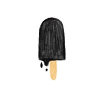 Illustration of hand drawn ice cream stick icon isolated on white background