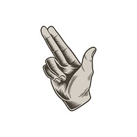 Illustration of hand in pointing gun shape icon