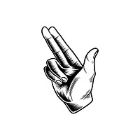 Illustration of hand in pointing gun shape icon