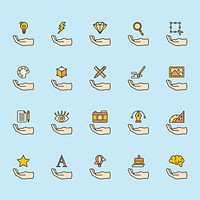 Illustration of graphic design icons set