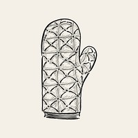 Vintage illustration of an oven mitten
