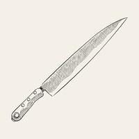 Vintage illustration of a kitchen knife