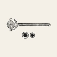 Vintage illustration of a wrench