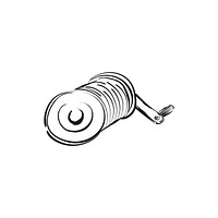 Vintage illustration of a fishing rod spinning reel