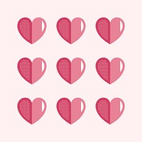 Valentine&#39;s Day pink hearts pattern vector