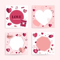 Valentine&#39;s Day blank backgrounds vector set