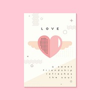 Pastel Valentine's day poster and card mockup vector