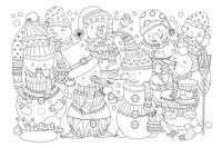 Different versions of snowman vector