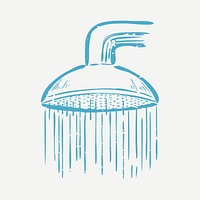 Rain shower printmaking in cute design element