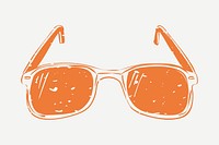 Orange sunglasses printmaking in cute design element