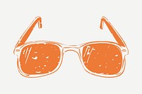 Orange sunglasses linocut psd cute design element