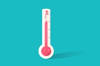 Illustration of thermometer icon on blue background