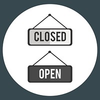 Illustration of open and close sign vector