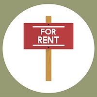 Illustration of real estate rental sign vector