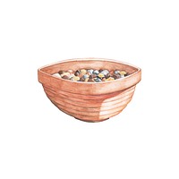 Hand drawn flowerpot isolated on white background