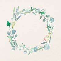 Eucalyptus frame design, watercolor flower psd graphics           