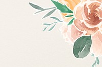 Rose border design, watercolor floral psd illustration  