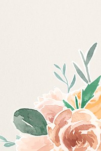 Flower border frame, old rose floral psd illustration