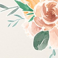 Rose border design, watercolor floral psd illustration  
