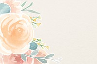 Rose border design, watercolor floral psd illustration  