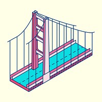 Illustration of the Golden gate bridge San Francisco in USA