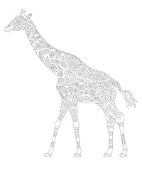Illustration of animal adult coloring page