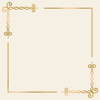 Golden vintage ornament frame vector