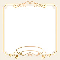 Golden vintage ornament frame vector