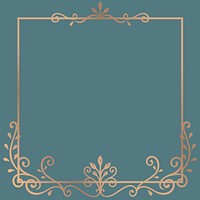 Golden vintage ornament frame vector