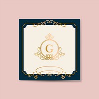 Golden framed vintage logo vector