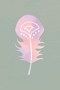 Pastel boho  feather clipart vector