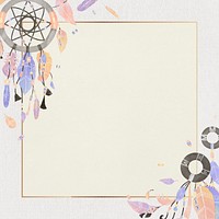 Bohemian dream catcher frame psd watercolor