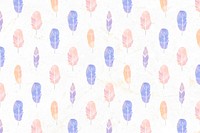 Pastel Boho feather pattern vector background
