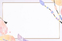 Watercolor feather frame vector Boho style