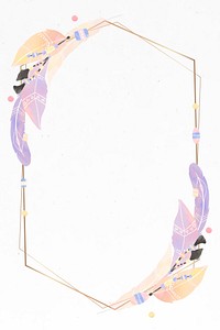 Hexagonal Bohemian style frame vector