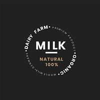 Dairy farm milk logo badge design