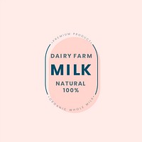 Dairy farm milk logo badge design