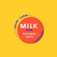 Dairy farm milk logo badge design