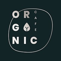 Organic cafe branding design badge vector