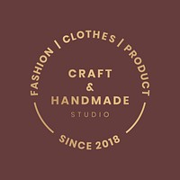 Handmade crafts logo badge vector